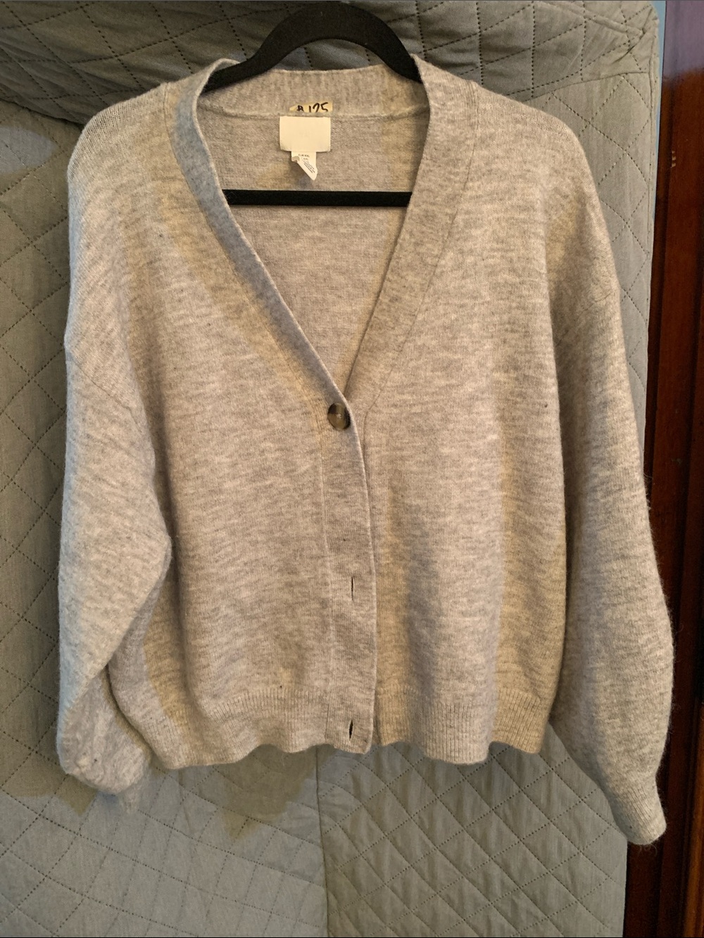 #125 H&M Light Gray Button-Front Cardigan